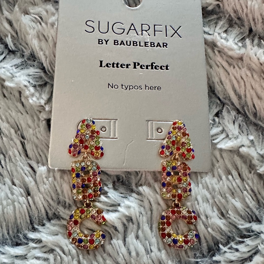 3/$20 ABC dangle earrings